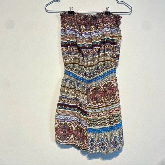 Strapeless boho short romper / multi / XL - Picture 10 of 10